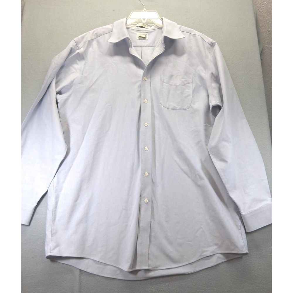 LL Bean Mens Size 17-36 Blue Button Down Long Sleeve Shirt Traditional Fit Nice!